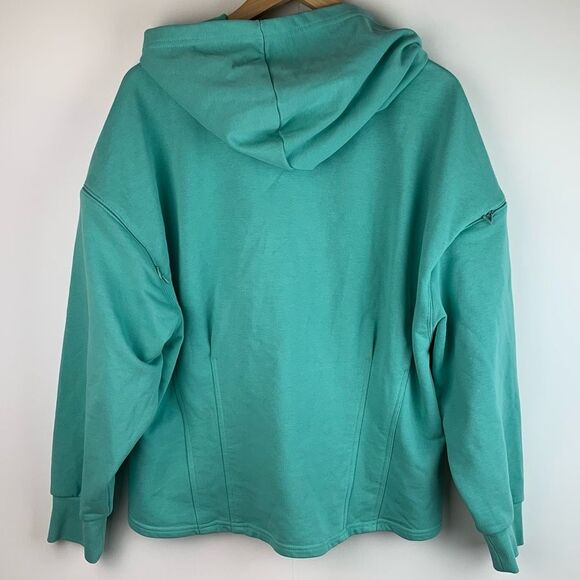 NWT Fabletics women’s teal Dakota zipped up cropped hoodie size 1X - Picture 2 of 10